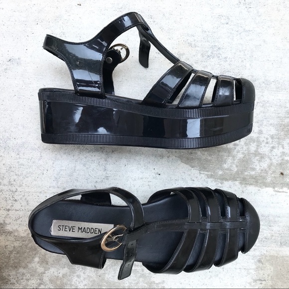Black Juju Jelly Lookalike Shoes / BARELY WORN - Picture 2 of 4